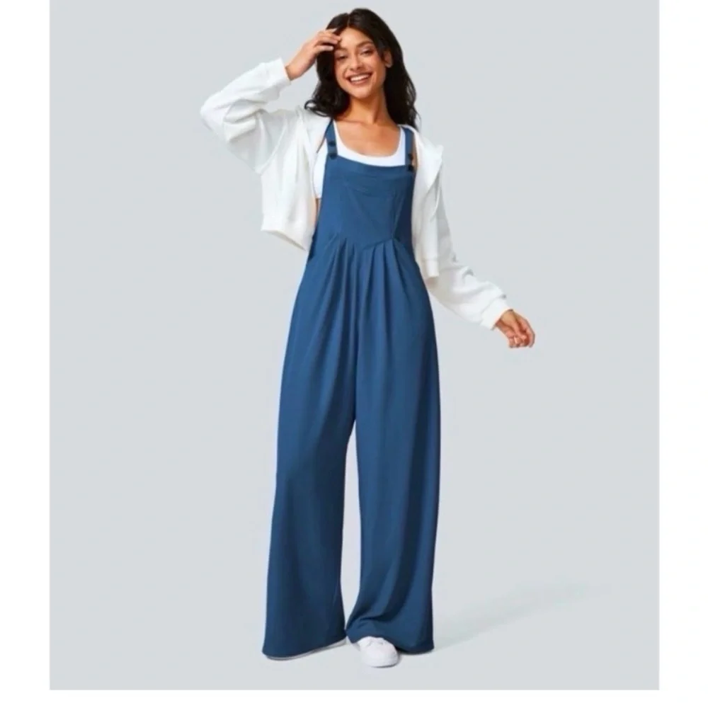 HALARA Navy Wide Leg Jumpsuit - Picture 3 of 12